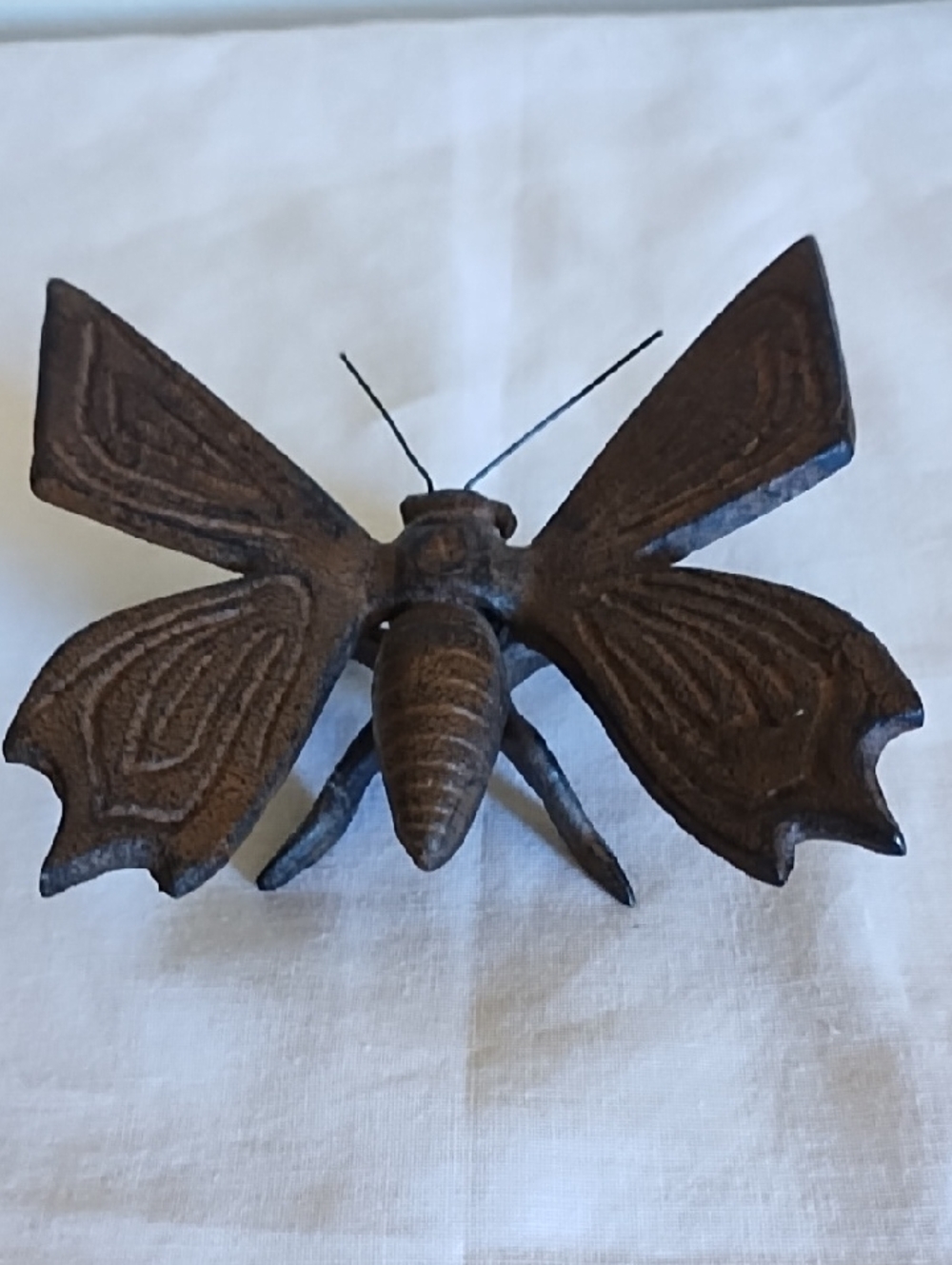 MOTH OR BUTTERFLY, CAST IRON, WINGS, ANTENNA, LEGS, AND BODY